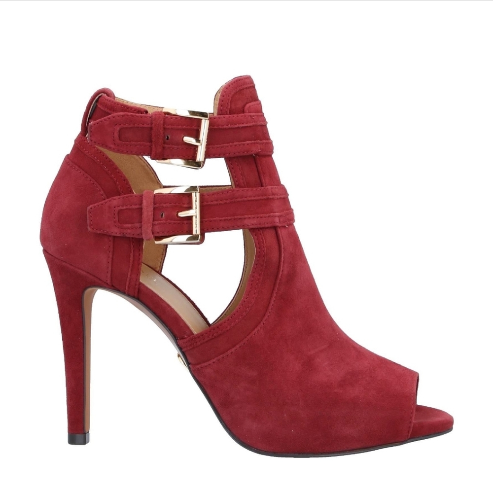 Michael Kors "Blaze" Suede Peep Toe Booties. Sz 10
